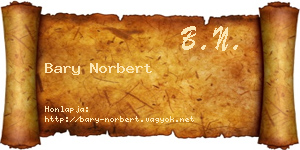 Bary Norbert névjegykártya