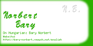 norbert bary business card